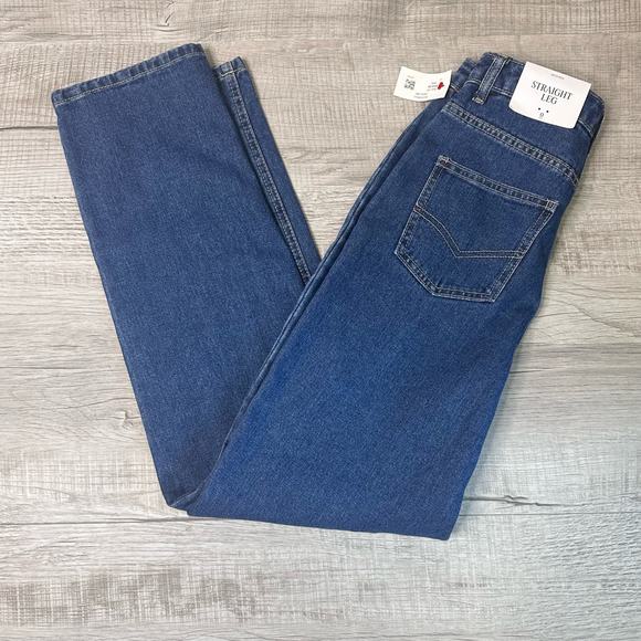 Future Collective Jeans Medium Wash Women's 0 Blue High Rise Denim Straight Leg - Picture 4 of 7